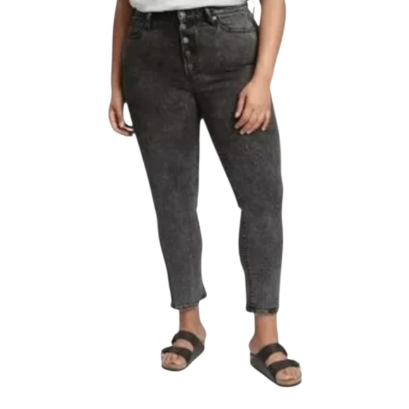 GAP HIGH RISE VINTAGE SLIM JEANS IN BLACK MANGO WOMEN'S PLUS SIZE 20 - Picture 1 of 13